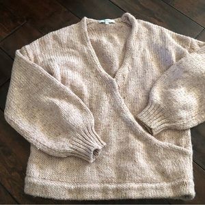 Madewell Sweater Womens Small Blend Faux Wrap Front Long Sleeves